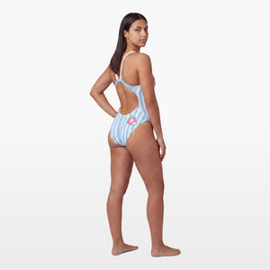 Turbo Women's Wide Strap Swimsuit Hibiscus Summer
