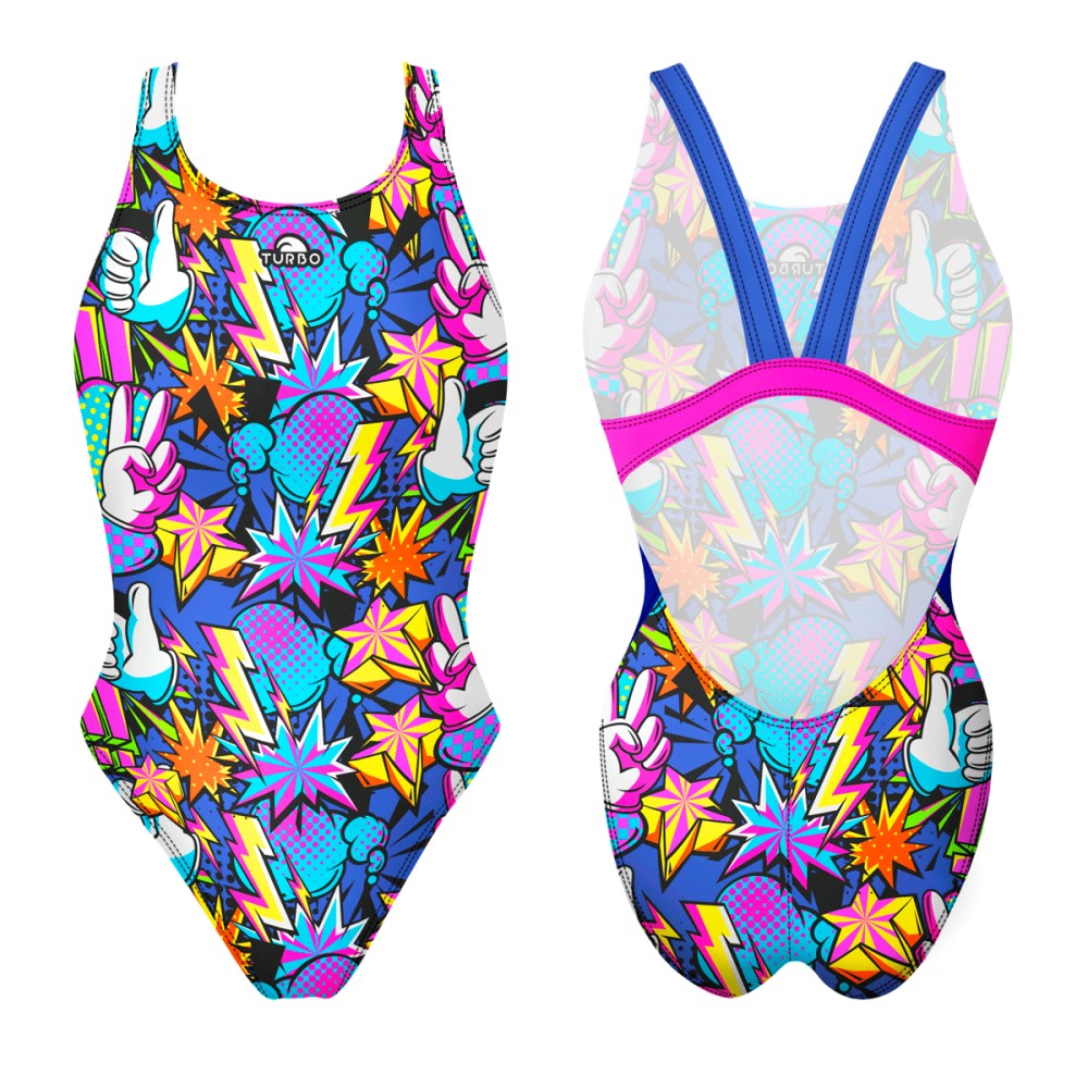 Turbo Women's Wide Strap Swimsuit Comic Kan