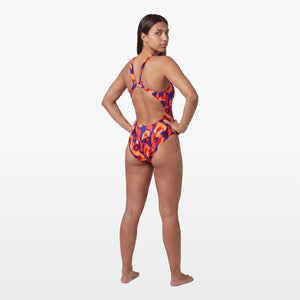 Turbo Women's Wide Strap Swimsuit Red Ikat