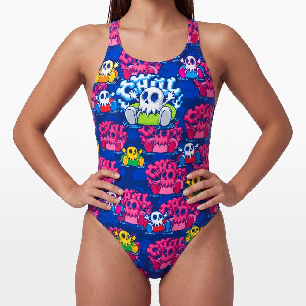 Turbo Women's Wide Strap Swimsuit Pantom Chill