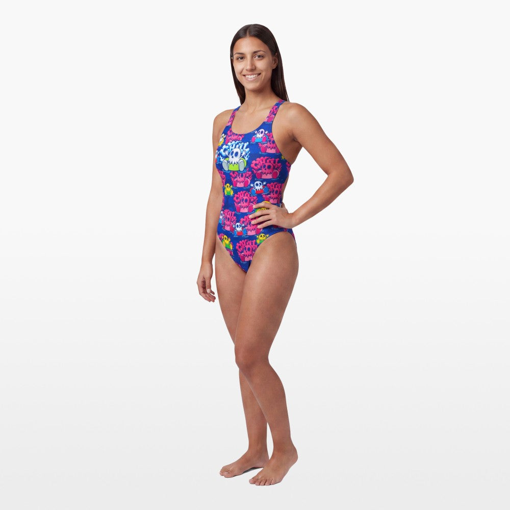 Turbo Women's Wide Strap Swimsuit Pantom Chill