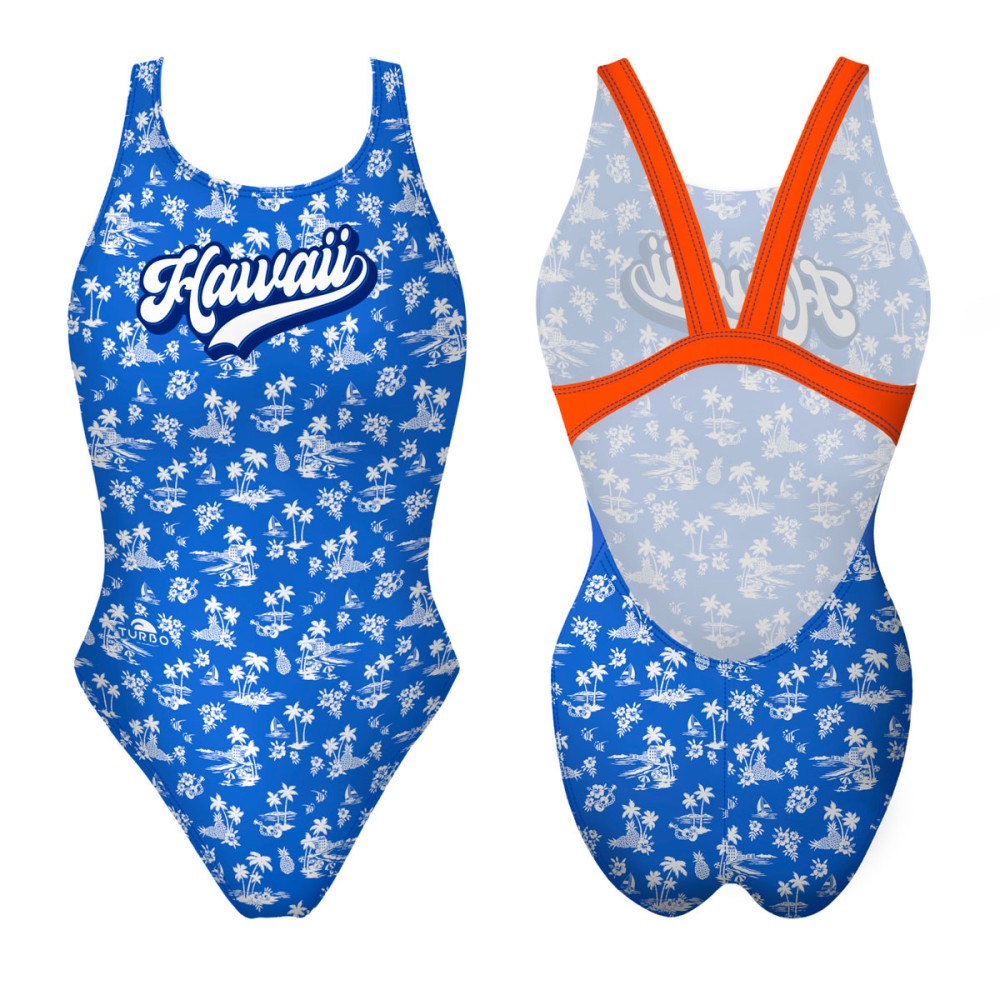 Turbo Women's Wide Strap Swimsuit Vinatge Hawaii