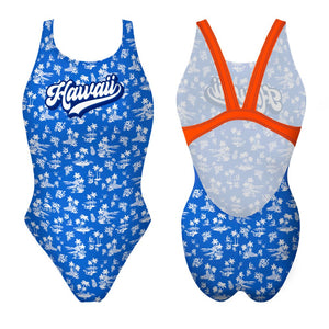 Turbo Women's Wide Strap Swimsuit Vinatge Hawaii