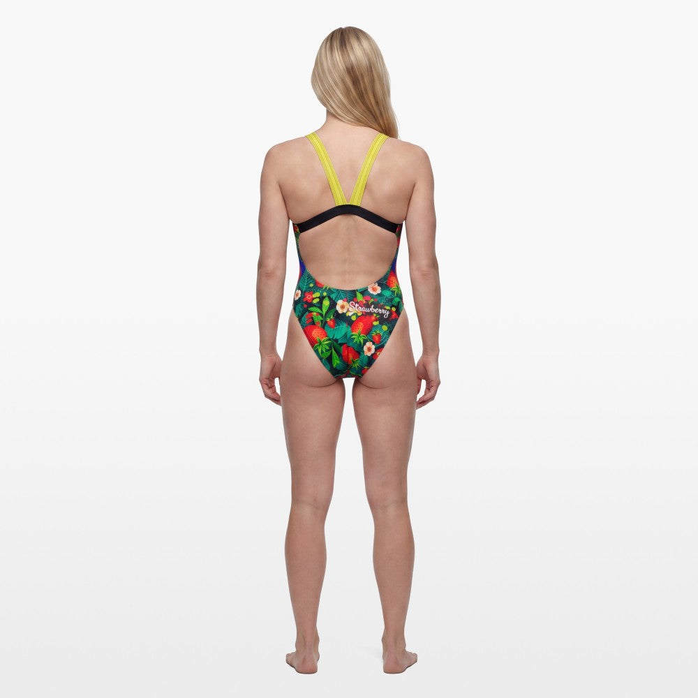 Turbo Women's Wide Strap Swimsuit Strawberry