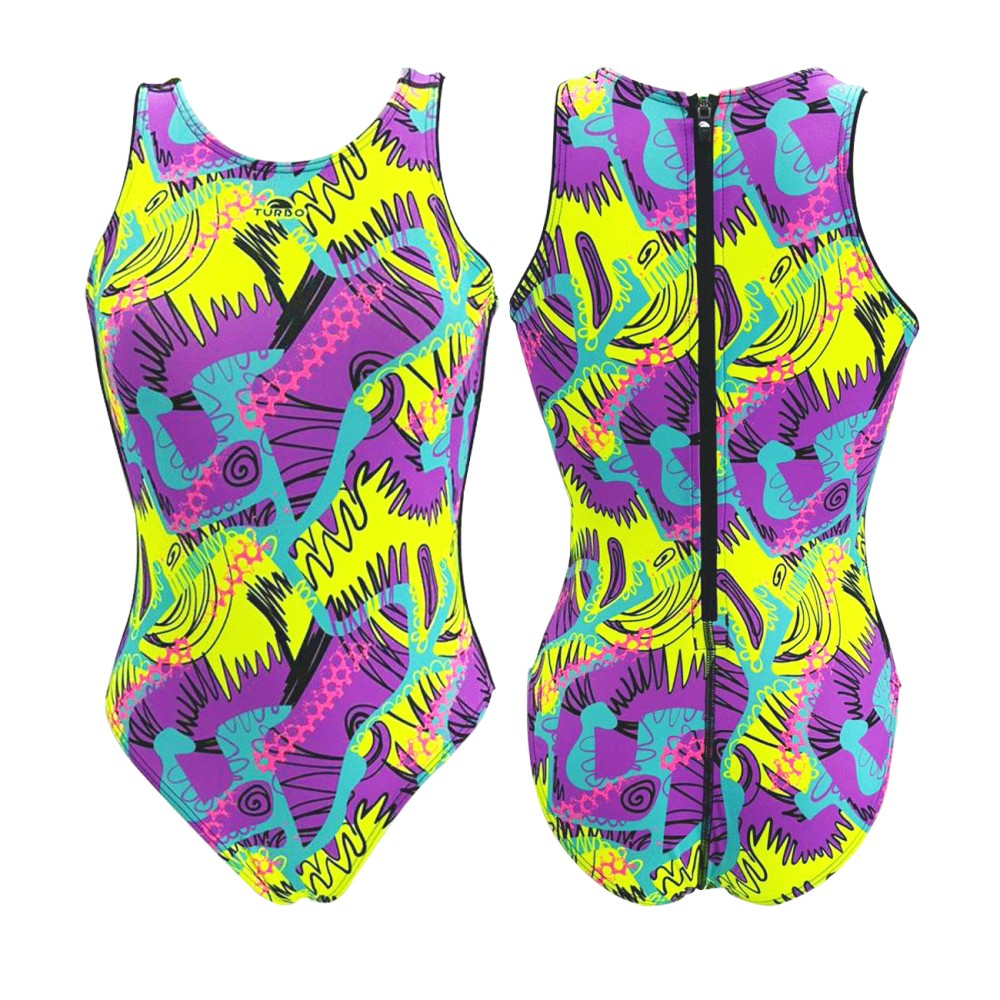 TURBO Women's Comfort Water Polo Swimsuit- Glow City