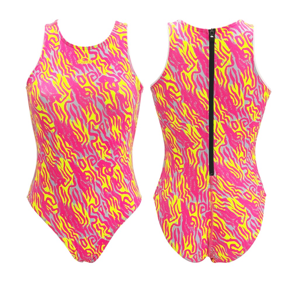 TURBO Women's Comfort Water Polo Swimsuit- Cosmic Pop
