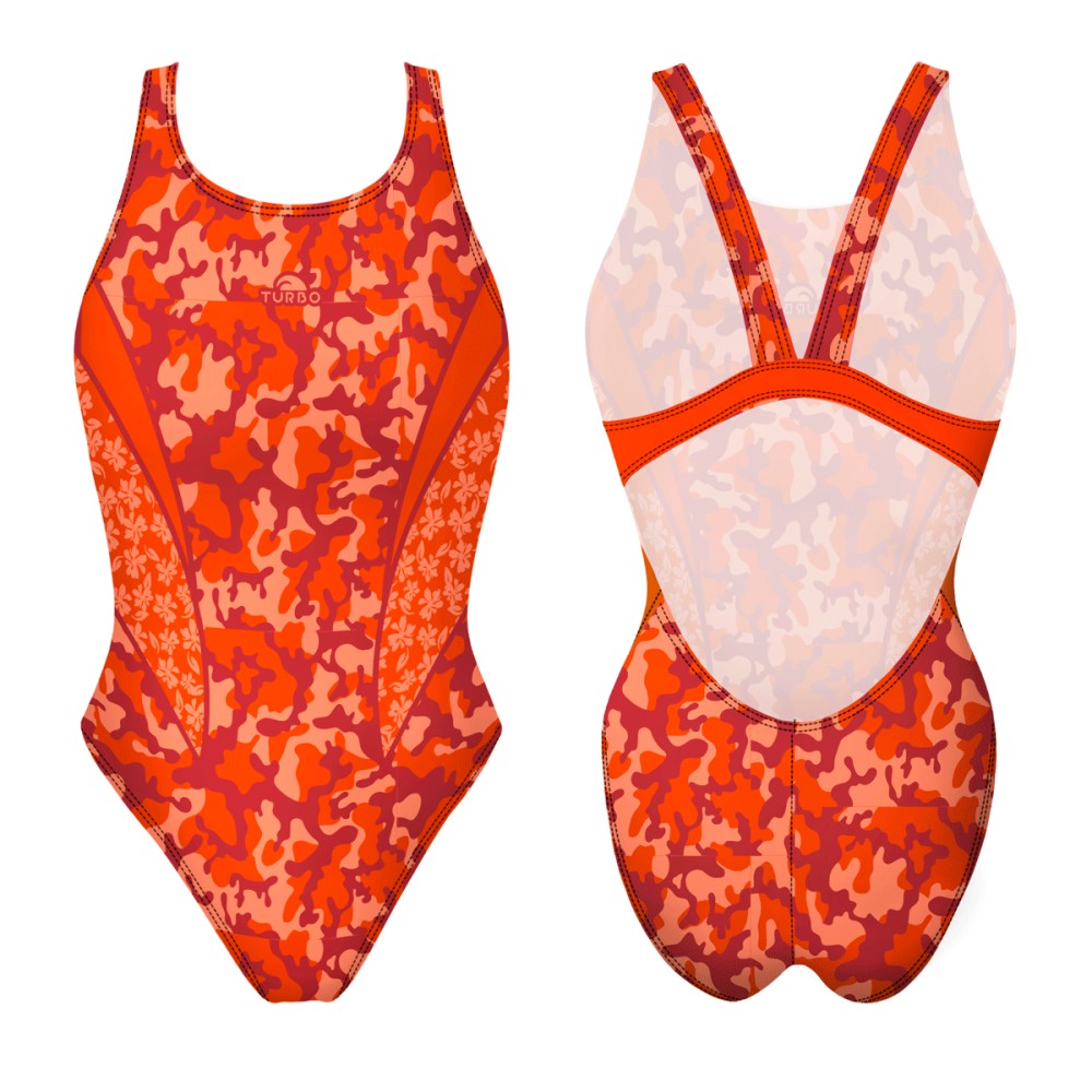 Turbo Women's Wide Strap Swimsuit Sunset Camo