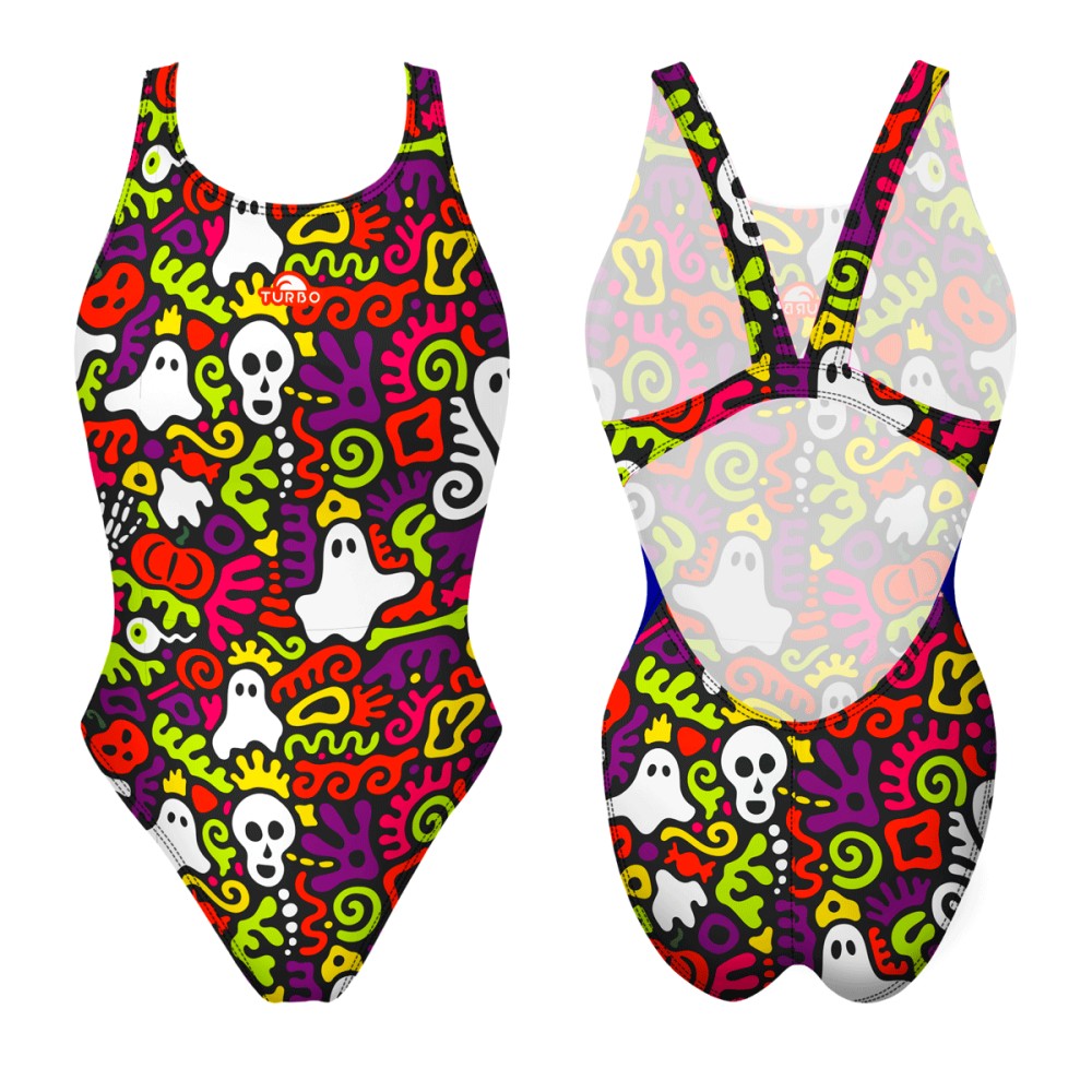 Turbo Women's Wide Strap Swimsuit Spooky Neon