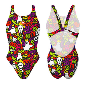 Turbo Women's Wide Strap Swimsuit Spooky Neon