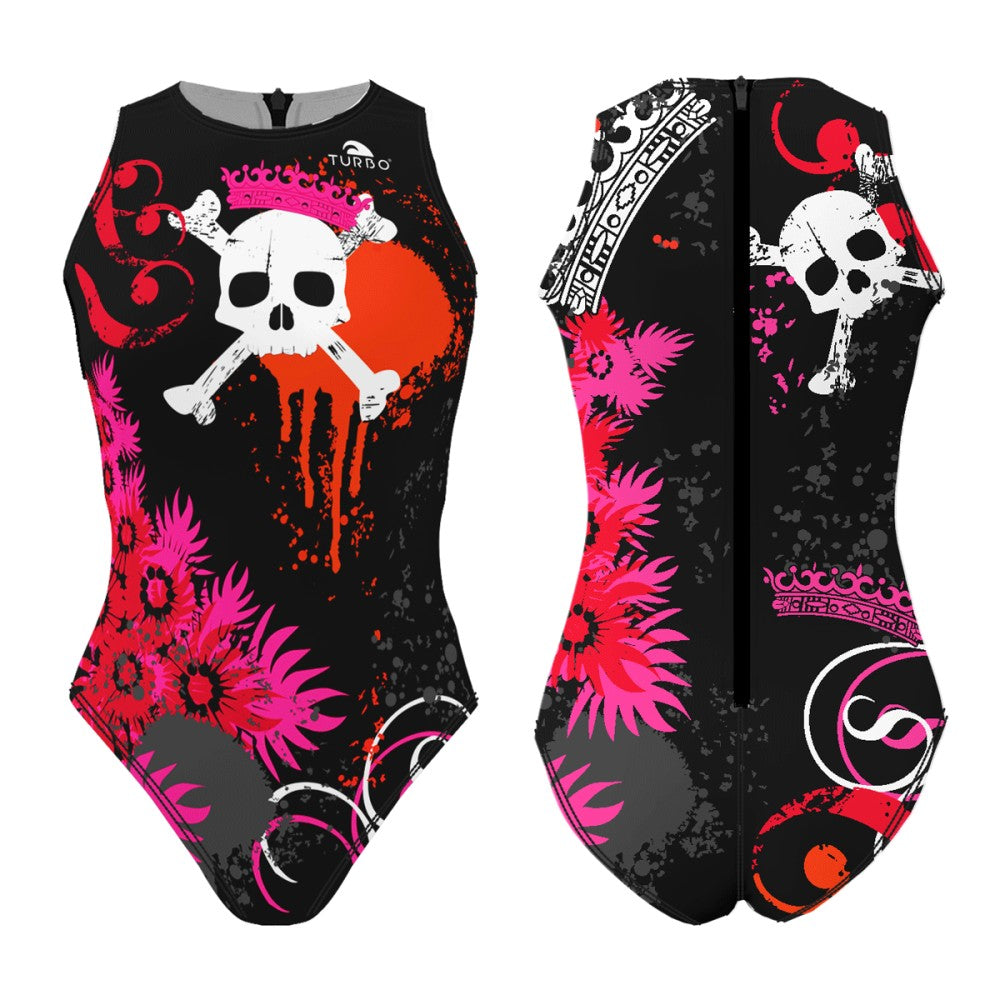 TURBO Women's Comfort Water Polo Swimsuit- Skull Crown