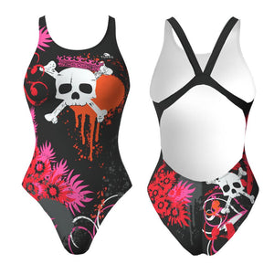 Turbo Women's Wide Strap Swimsuit Skull Crown