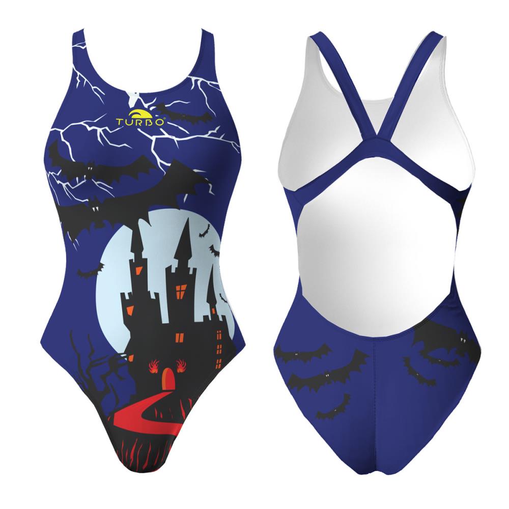 Turbo Women's Wide Strap Swimsuit Halloween Castle (Proresist)