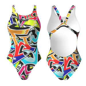 Turbo Women's Wide Strap Swimsuit Grafitti (Pro-Resist)