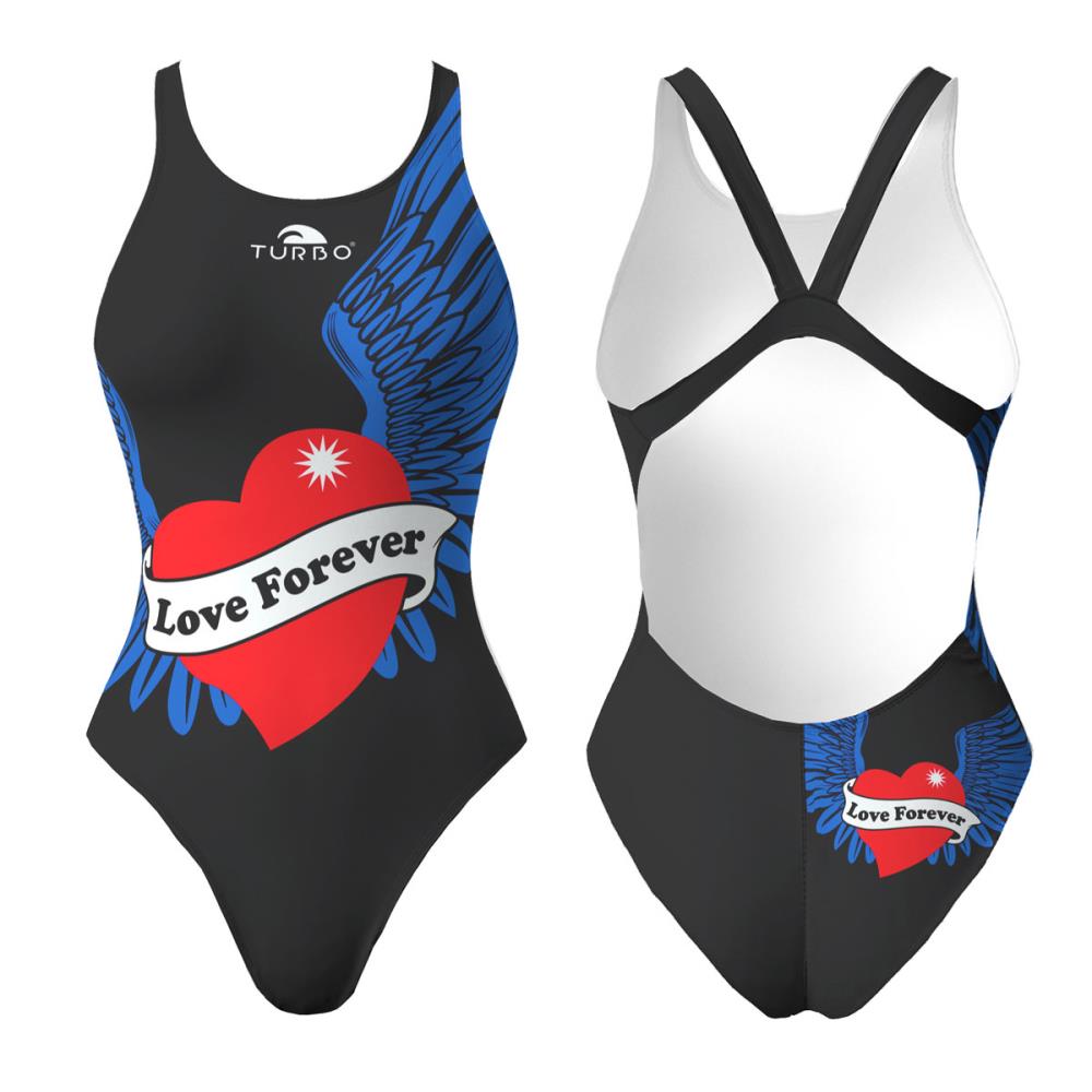 Turbo Women's Wide Strap Swimsuit Love Forever