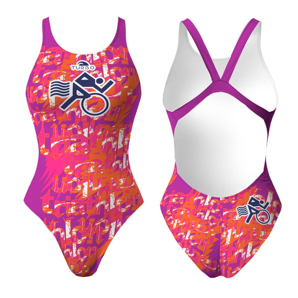 Turbo Women's Wide Strap Swimsuit Multi Triathlon