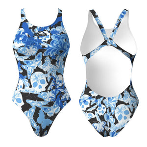 Turbo Women's Wide Strap Swimsuit Skull Butterflyers