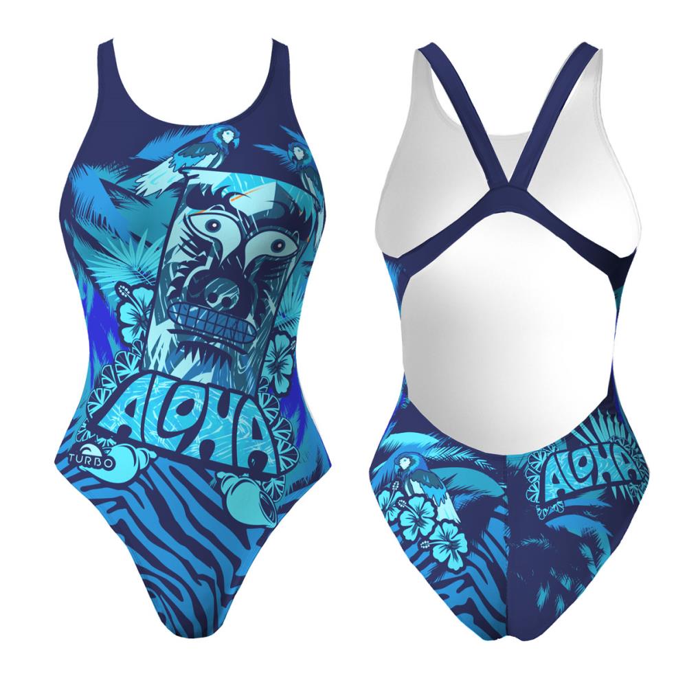 Turbo Women's Wide Strap Swimsuit Aloha