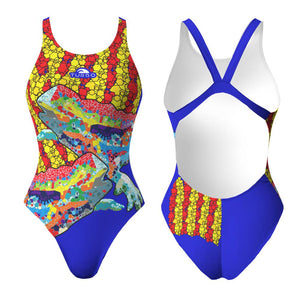 Turbo Women's Wide Strap Swimsuit Dragon Gaudi