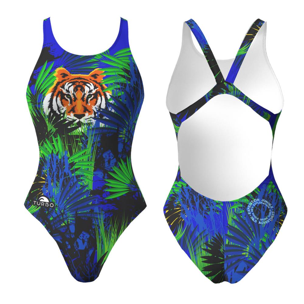 Turbo Women's Wide Strap Swimsuit Jungle