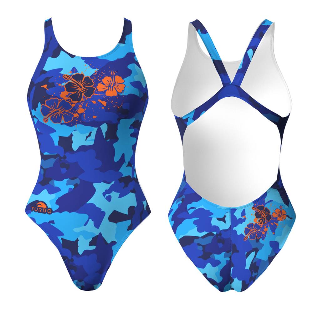 Turbo Women's Wide Strap Swimsuit Commando Flower