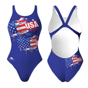 Turbo Women's Wide Strap Swimsuit Usa Country 2014