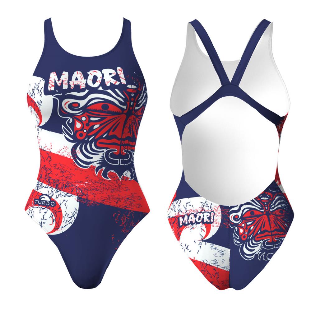 Turbo Women's Wide Strap Swimsuit Maori Flag