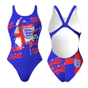 Turbo Women's Wide Strap Swimsuit England Shield