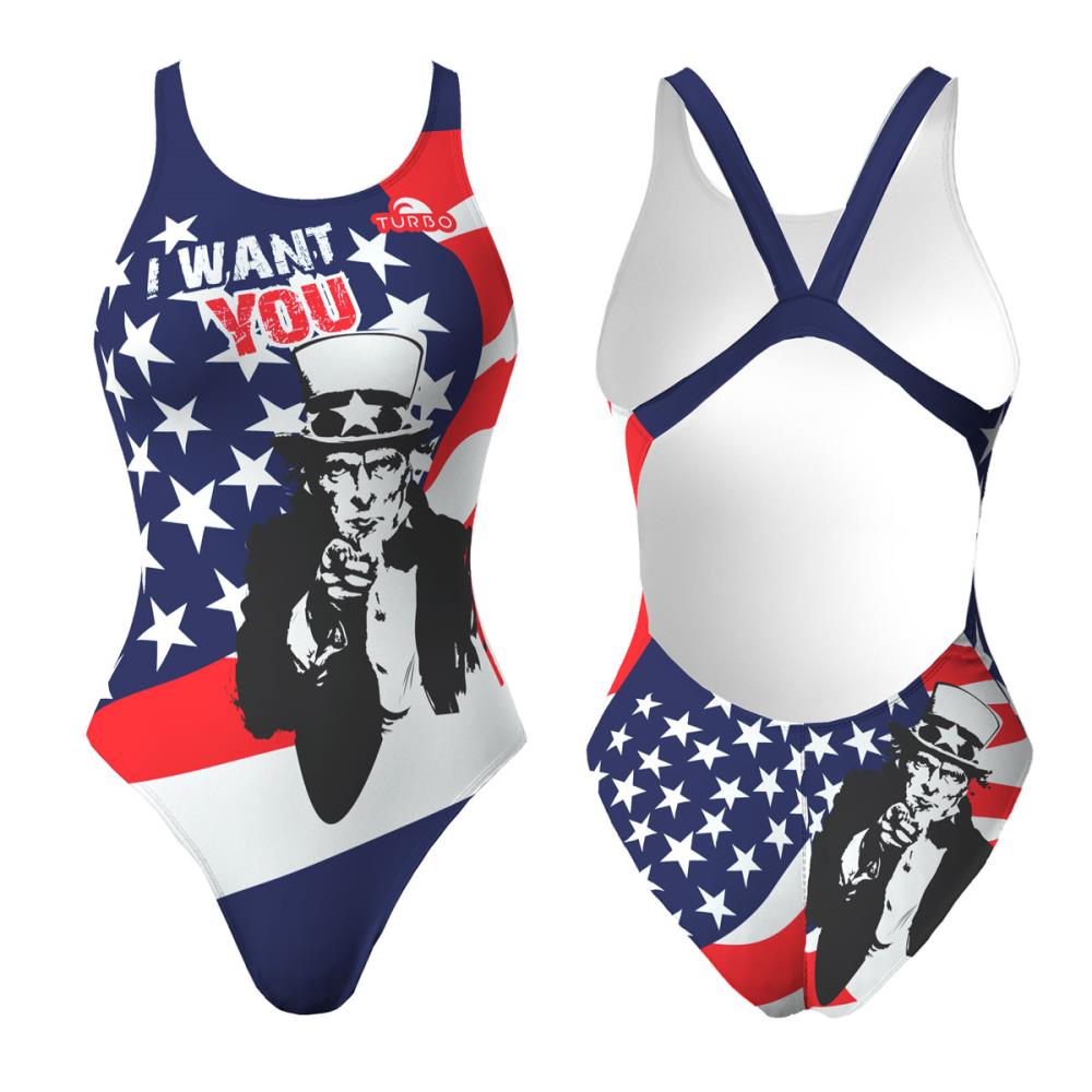 Turbo Women's Wide Strap Swimsuit Usa Want You