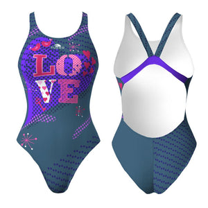 Turbo Women's Wide Strap Swimsuit Love Forever