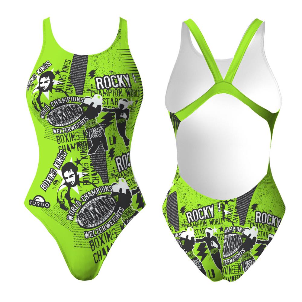 Turbo Women's Wide Strap Swimsuit Boxing New