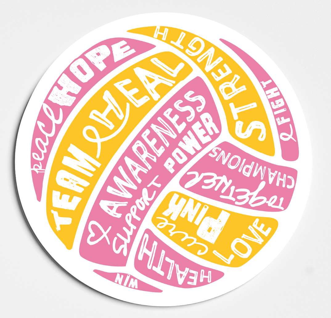 Breast Cancer Awareness Ball Sticker