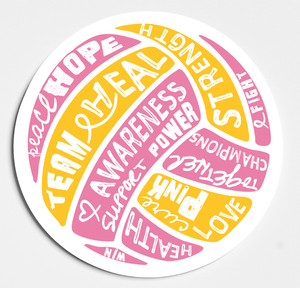 Breast Cancer Awareness Ball Sticker