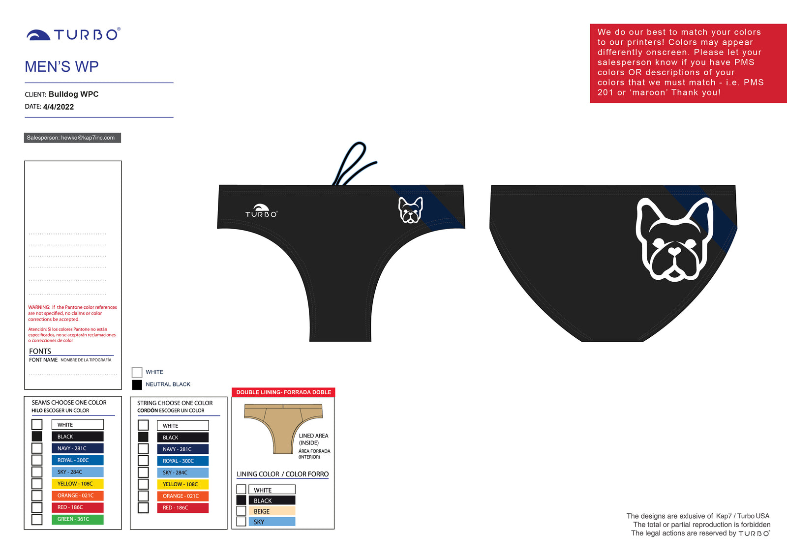 Bulldog Water Polo Club - Team Store - Brief