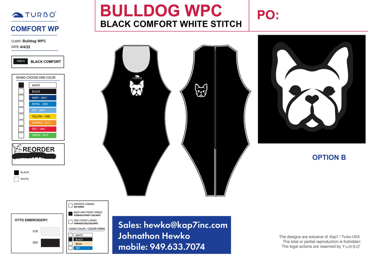Bulldog Water Polo Club - Team Store - Girl's Comfort Suit