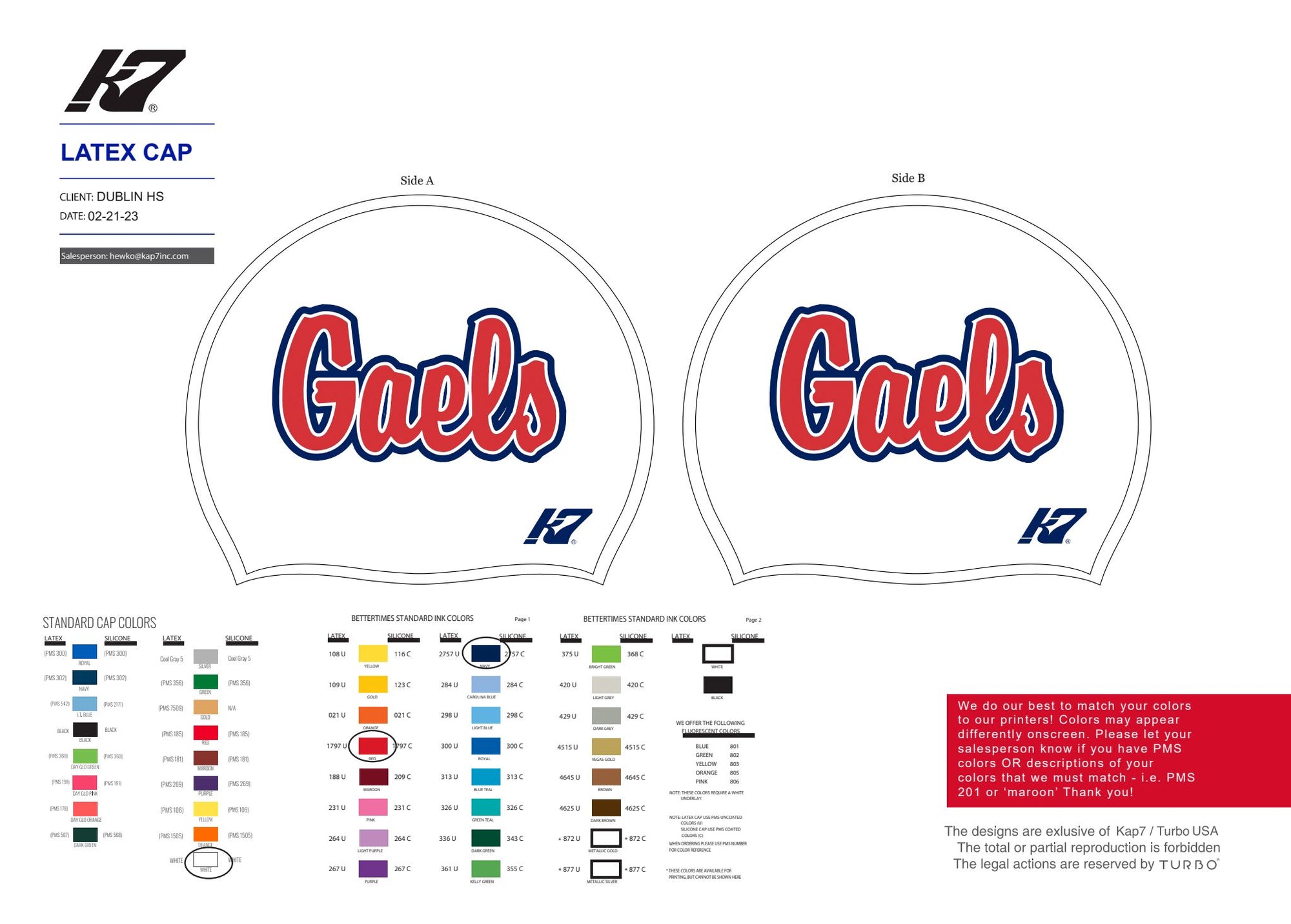 Dublin High School Team Store - Latex Caps