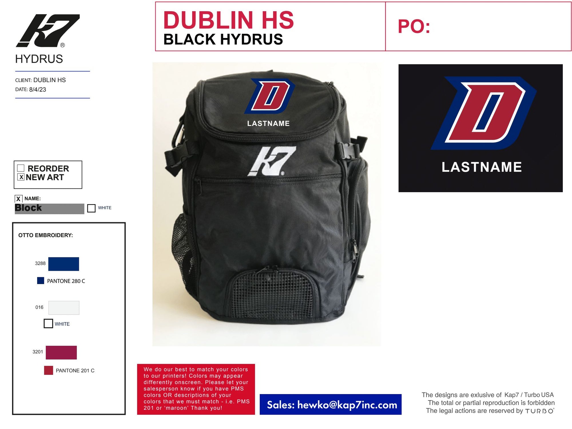 Dublin High School Team Store - Hydrus II Backpack