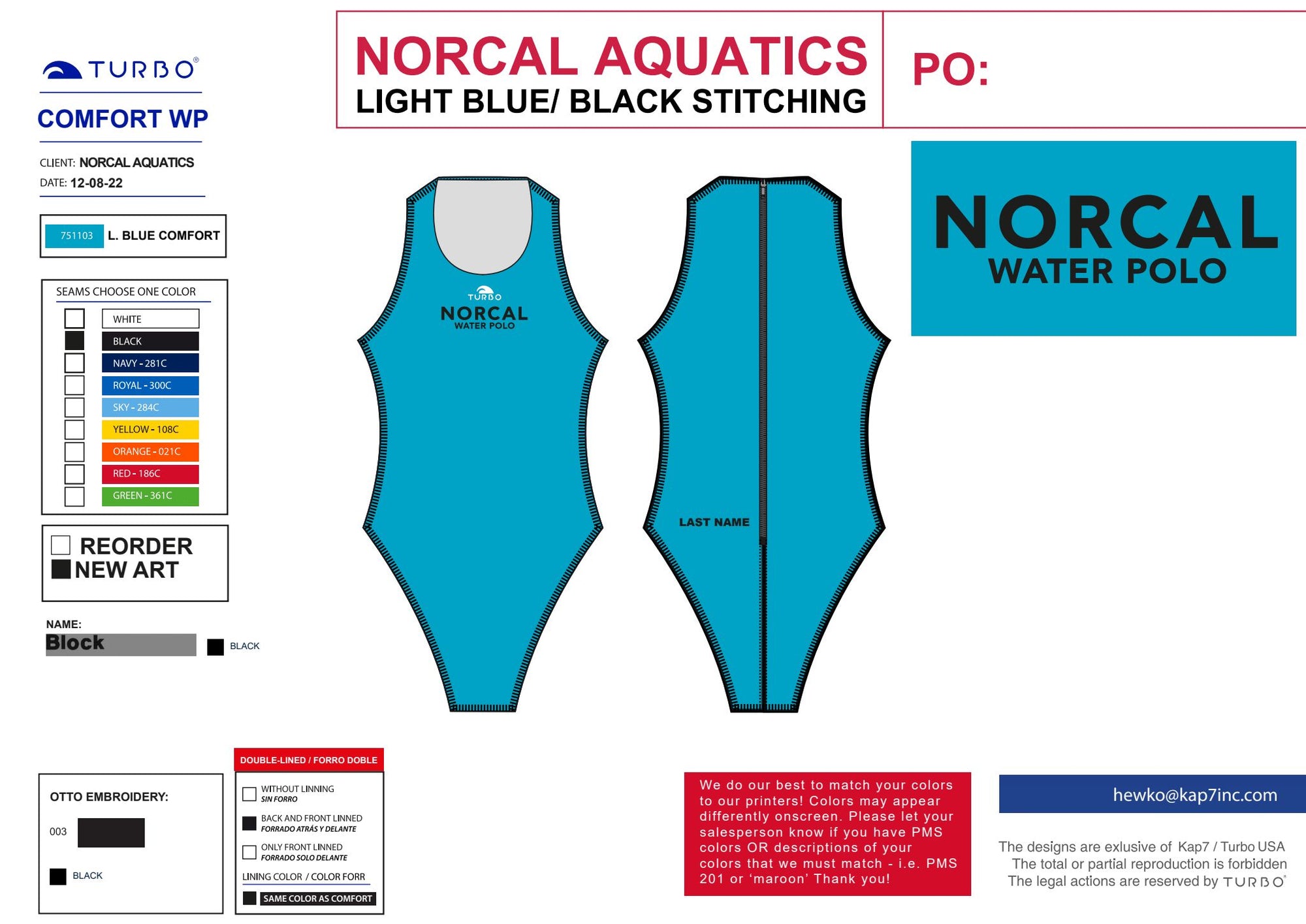 Norcal Aquatics - Team Store - Comfort Suit