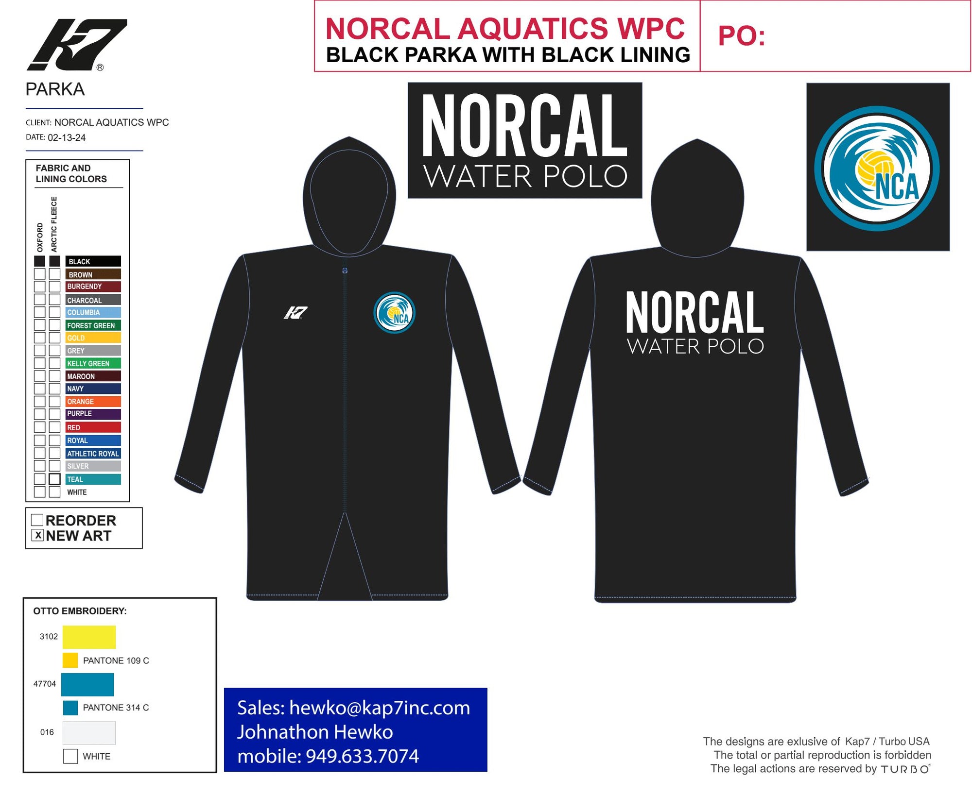 Norcal Aquatics - Team Store -  Parka