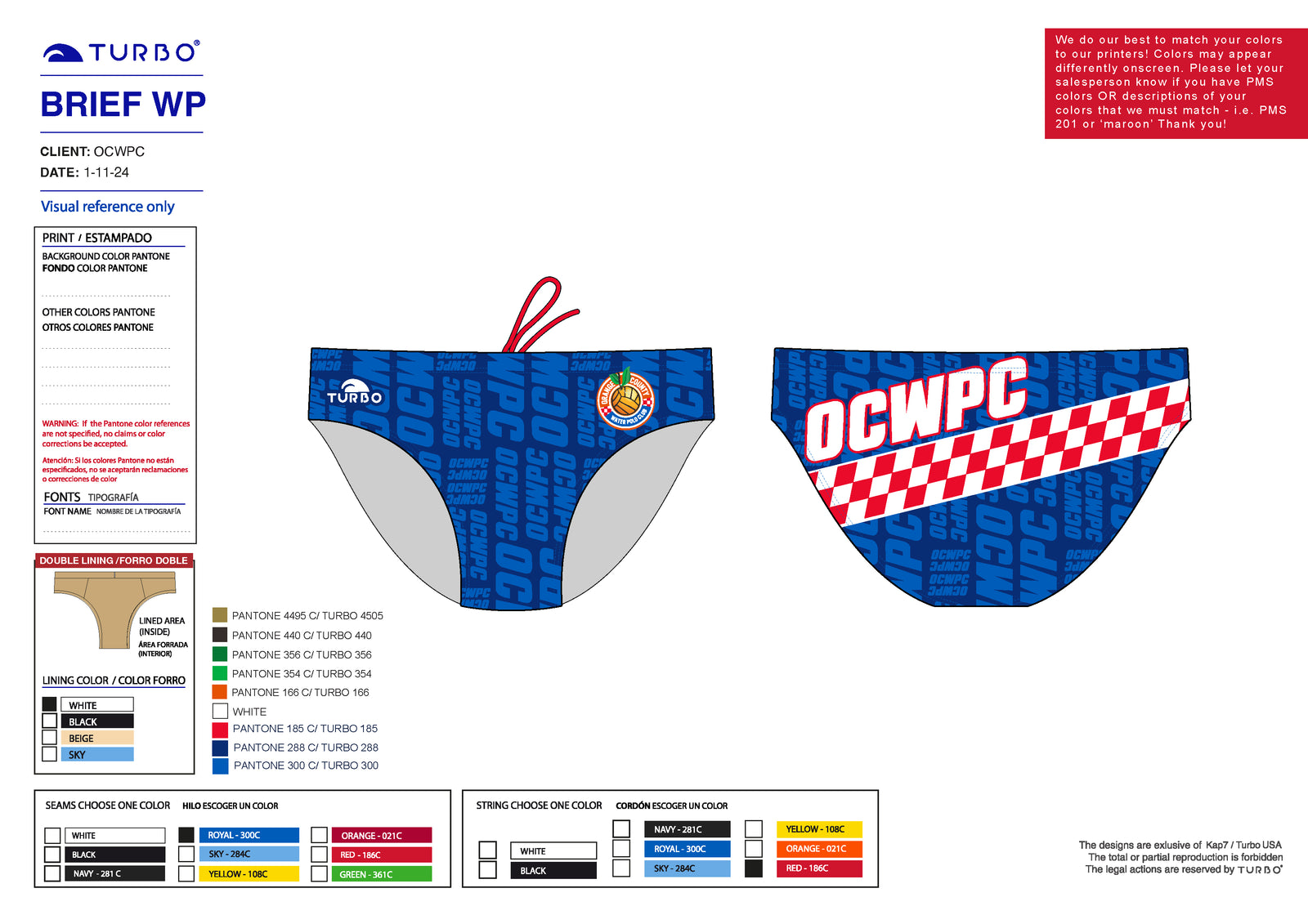 Orange County Water Polo Club - Team Store - Brief
