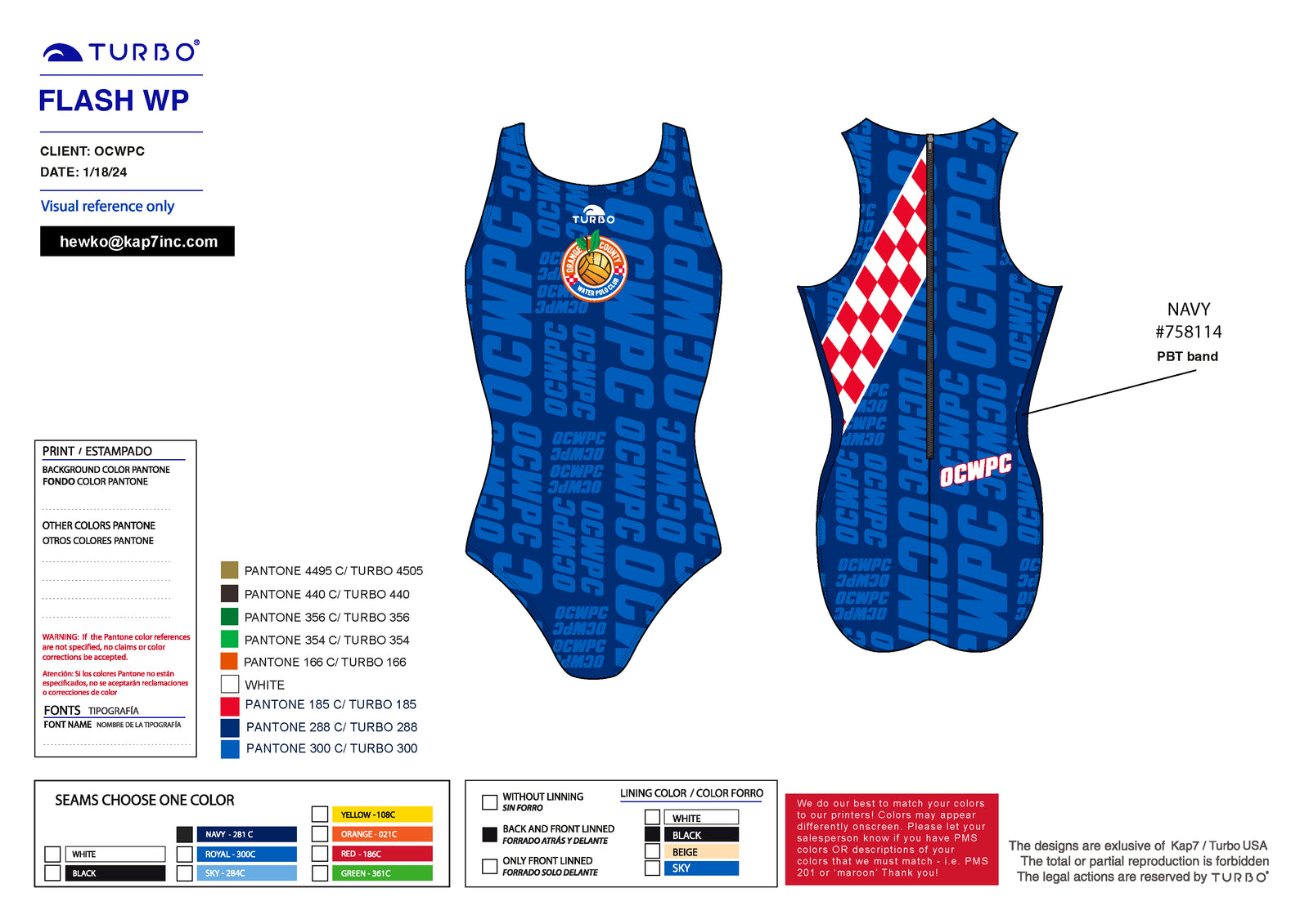 Orange County Water Polo Club - Team Store - Flash Suit