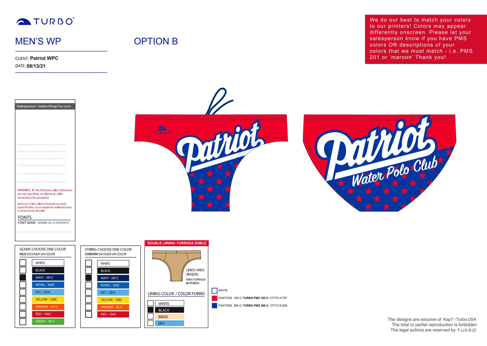 Patriot WPC - Team Store - Brief