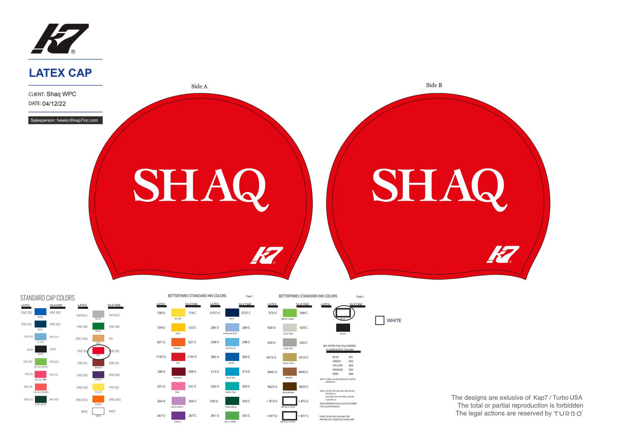 Sleepy Hollow Aquatics - SHAQ - TEAM STORE - Latex Caps