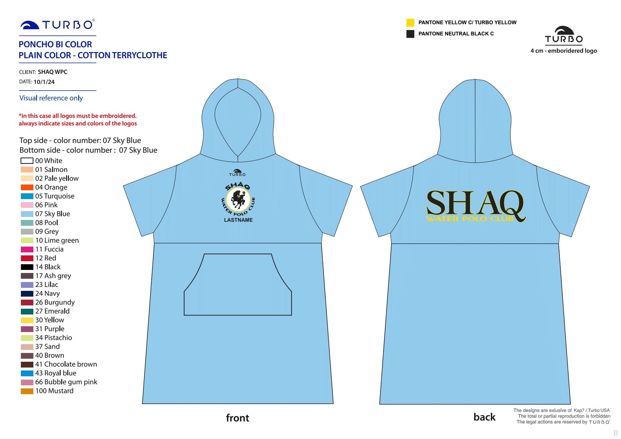 Sleepy Hollow Aquatics - SHAQ - TEAM STORE - Poncho