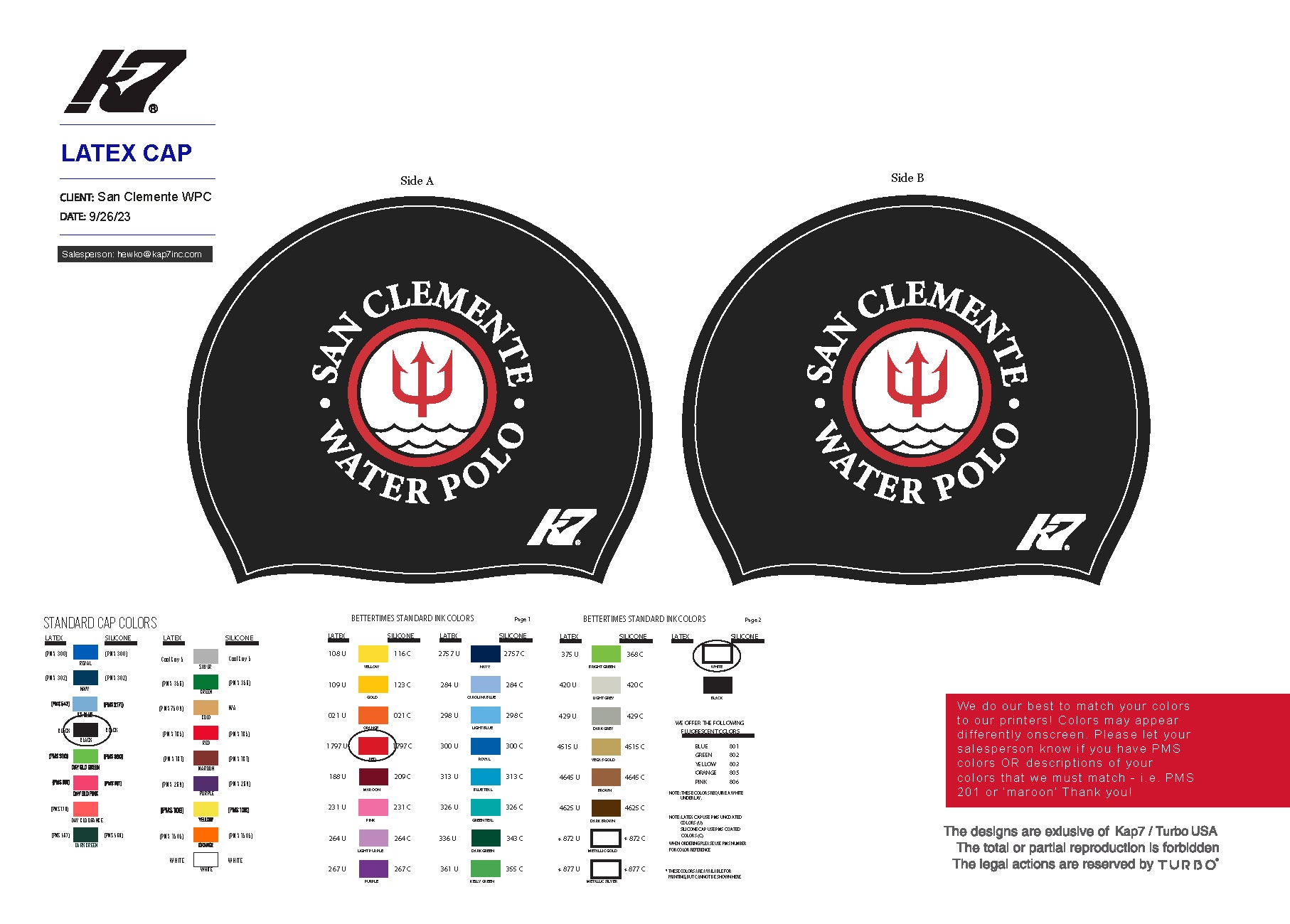 San Clemente WPC - Team Store - Silicone Caps