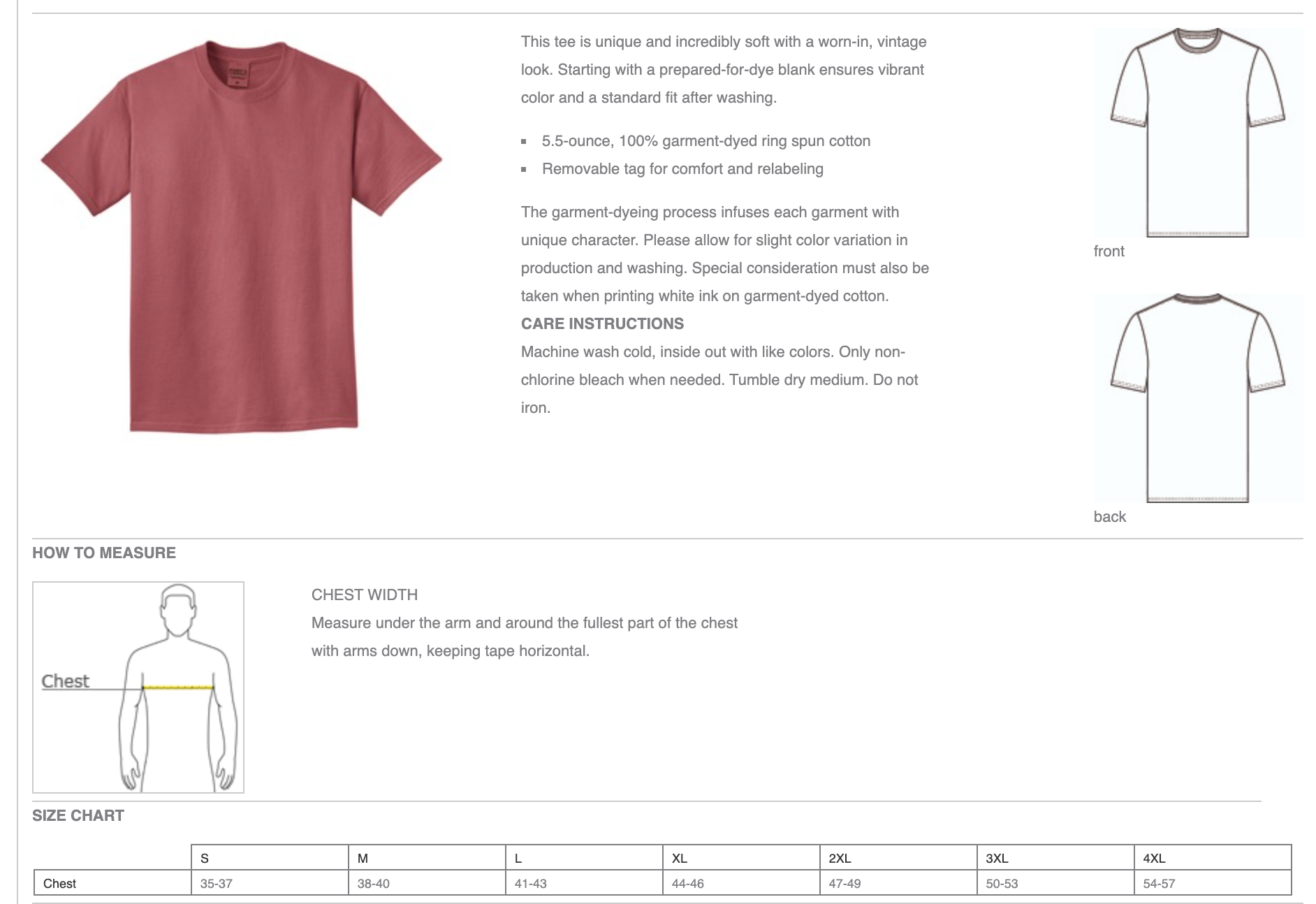 Jerseys Clinic - Products sizing charts