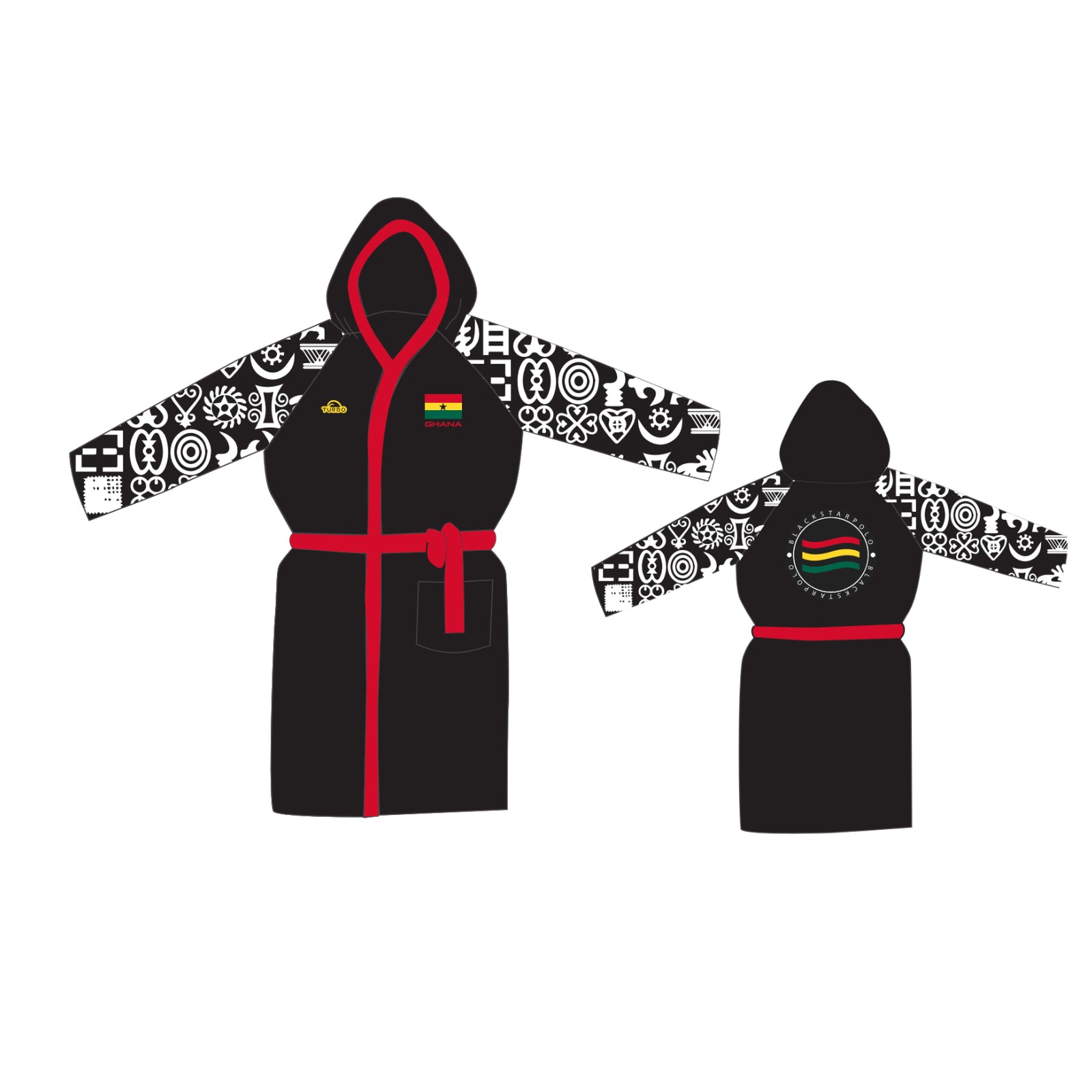 Turbo Black Star Polo Sublimated Microfiber Robe