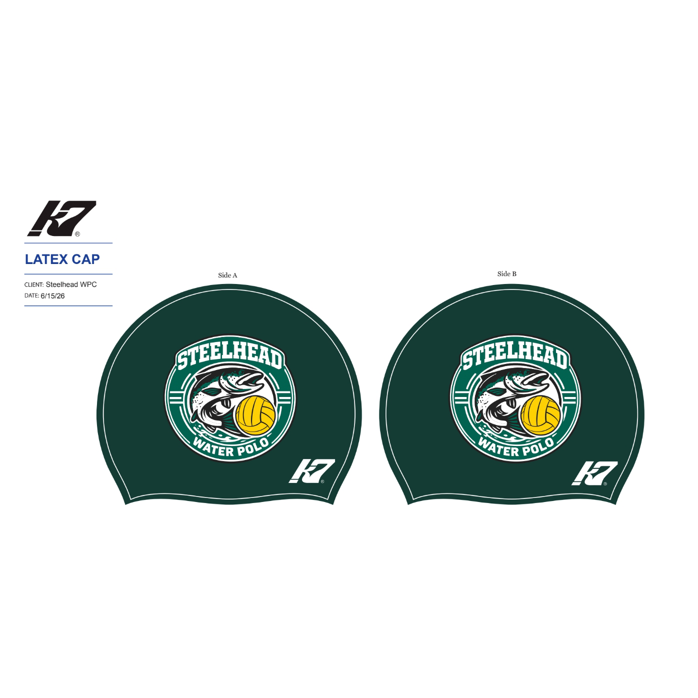 Steelhead WPC Latex Caps (green, white and red)