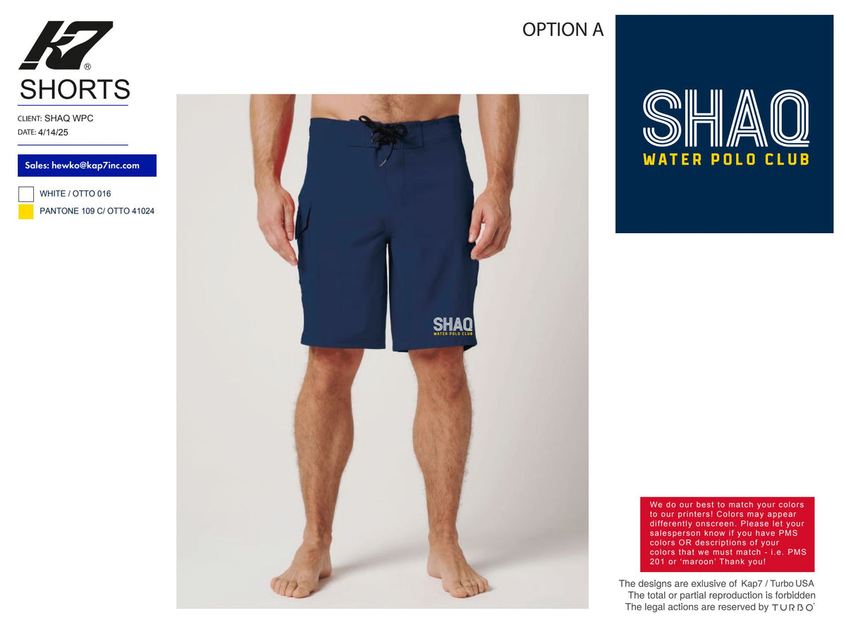 Sleepy Hollow Aquatics - SHAQ - TEAM STORE - Bondi Navy Board Shorts 9" - NAVY