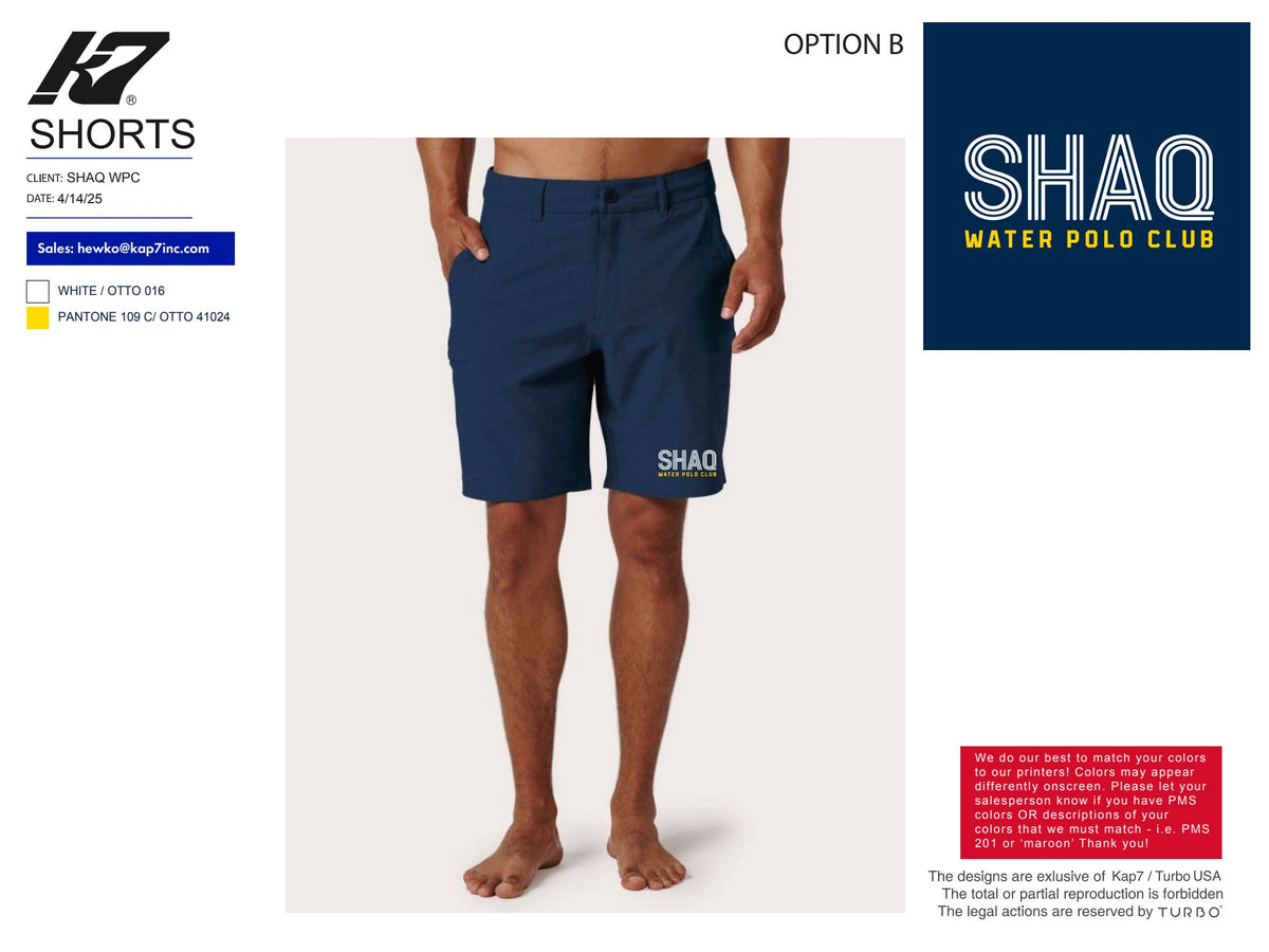 Sleepy Hollow Aquatics - SHAQ - TEAM STORE - The Crew Hybrid Short 8.5" - NAVY