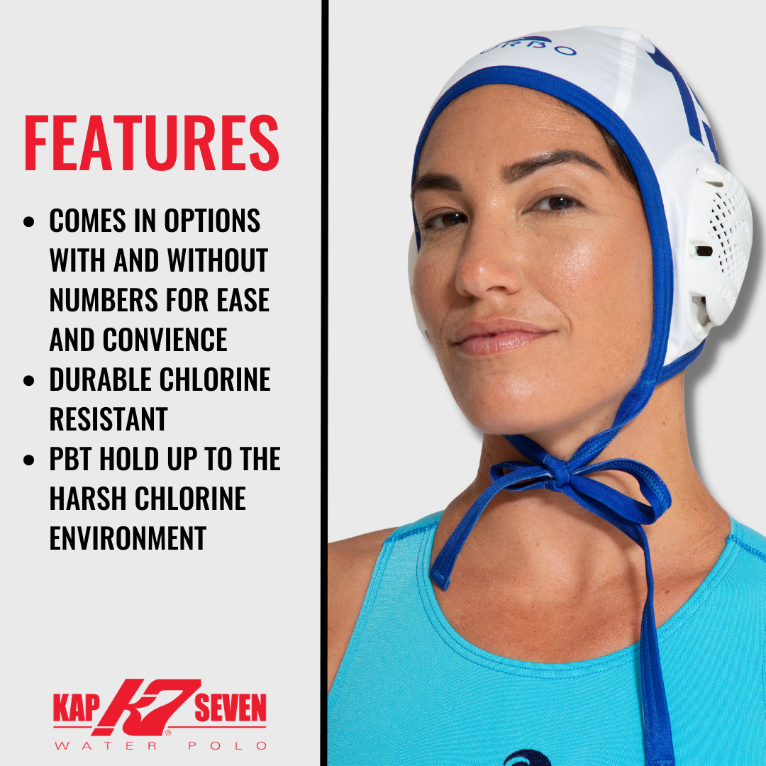 Turbo Standard Water Polo Cap Set with 3 Numbers - Navy